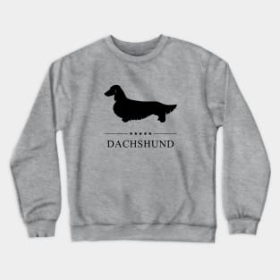 Long Haired Dachshund Black Silhouette Crewneck Sweatshirt